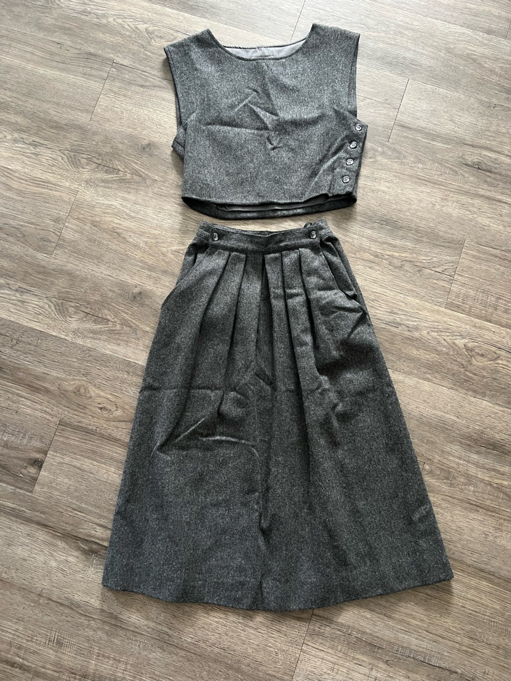 Vintage Lanz Wool Skirt and Top Set